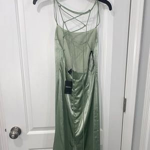 Sage green woven dress. Size small